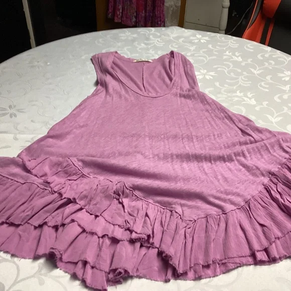We The Free  PURPLISH PINK DRESS NEW LARGE RUFFLES TOO. - Picture 5 of 5